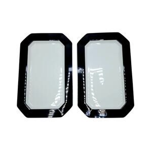 Hotel Collection Small Tray Set of 2 Black Trim Akwaaba Inns 9 Inch By 6 Inch